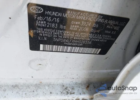 2017 Hyundai Elantra Se из США, поврежденный, VIN 5NPD84LFXHH026556